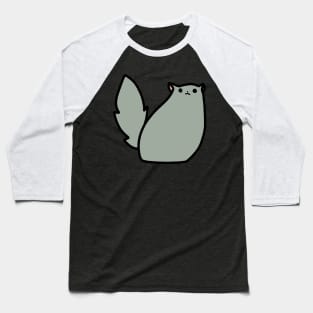 Fluffy Gray Cat Baseball T-Shirt